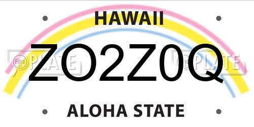 ZO2Z0Q Hawaii License Plate