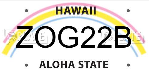 ZOG22B Hawaii License Plate