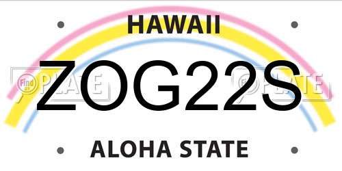 ZOG22S Hawaii License Plate