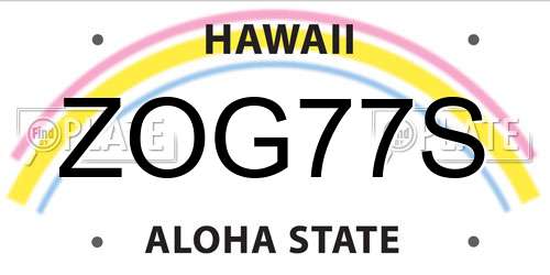 ZOG77S Hawaii License Plate
