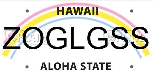 ZOGLGSS Hawaii License Plate
