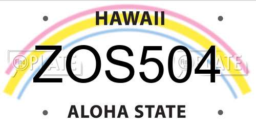 ZOS504 Hawaii License Plate