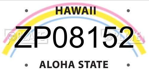 ZP08152 Hawaii License Plate