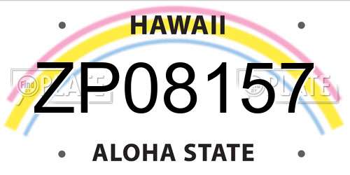 ZP08157 Hawaii License Plate