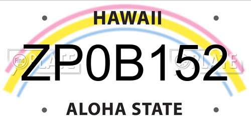 ZP0B152 Hawaii License Plate