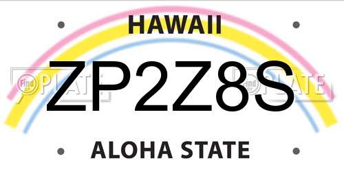ZP2Z8S Hawaii License Plate