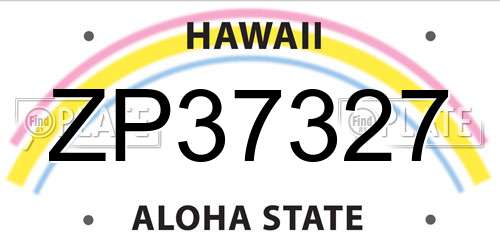 ZP37327 Hawaii License Plate