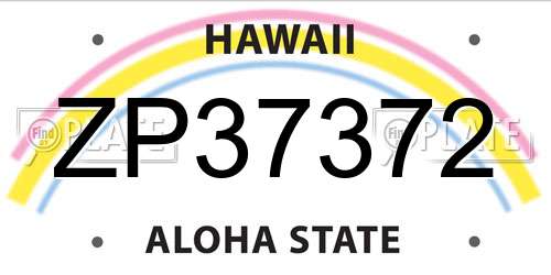 ZP37372 Hawaii License Plate