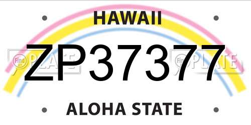 ZP37377 Hawaii License Plate