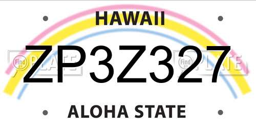 ZP3Z327 Hawaii License Plate