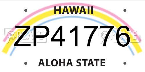 ZP41776 Hawaii License Plate
