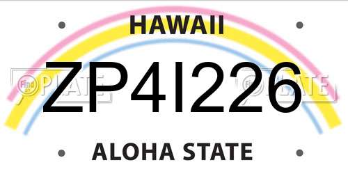 ZP4I226 Hawaii License Plate