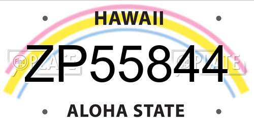 ZP55844 Hawaii License Plate