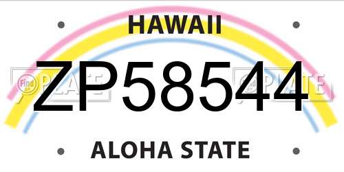 ZP58544 Hawaii License Plate
