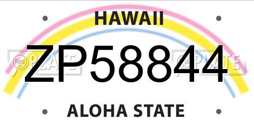 ZP58844 Hawaii License Plate