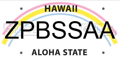ZPBSSAA Hawaii License Plate