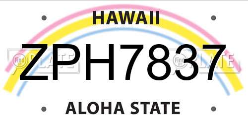 ZPH7837 Hawaii License Plate