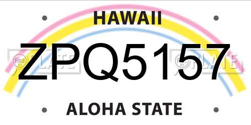 ZPQ5157 Hawaii License Plate