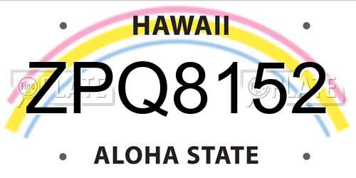 ZPQ8152 Hawaii License Plate