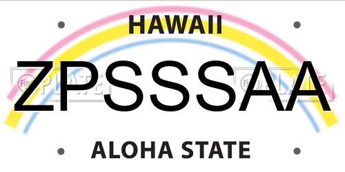 ZPSSSAA Hawaii License Plate