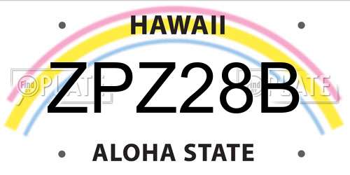 ZPZ28B Hawaii License Plate
