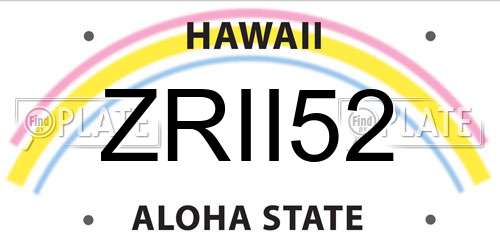 ZRII52 Hawaii License Plate