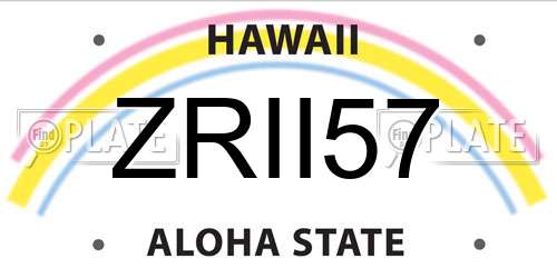 ZRII57 Hawaii License Plate