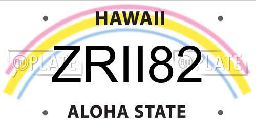 ZRII82 Hawaii License Plate