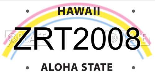 ZRT2008 Hawaii License Plate