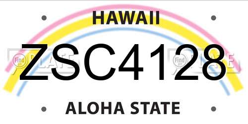 ZSC4128 Hawaii License Plate