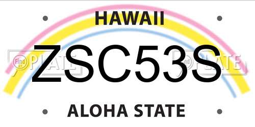 ZSC53S Hawaii License Plate