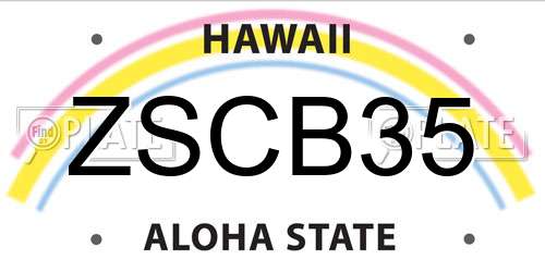 ZSCB35 Hawaii License Plate
