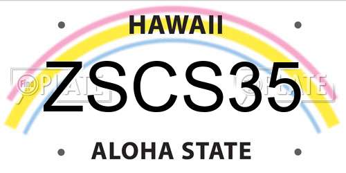 ZSCS35 Hawaii License Plate