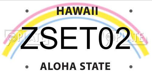 ZSET02 Hawaii License Plate