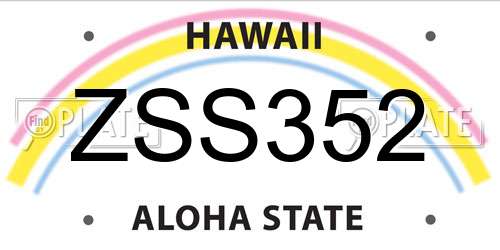 ZSS352 Hawaii License Plate