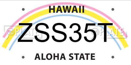 ZSS35T Hawaii License Plate