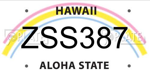 ZSS387 Hawaii License Plate