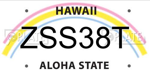 ZSS38T Hawaii License Plate