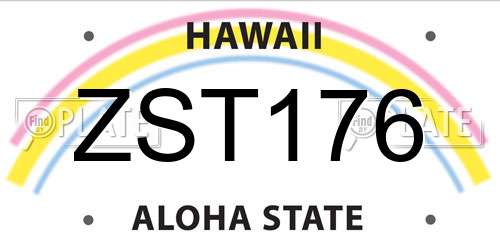 ZST176 Hawaii License Plate