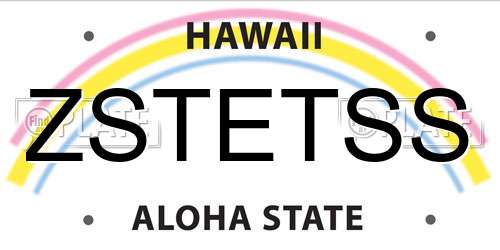 ZSTETSS Hawaii License Plate