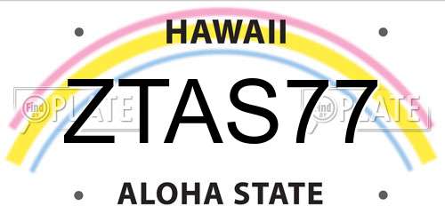 ZTAS77 Hawaii License Plate