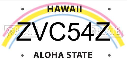 ZVC54Z Hawaii License Plate
