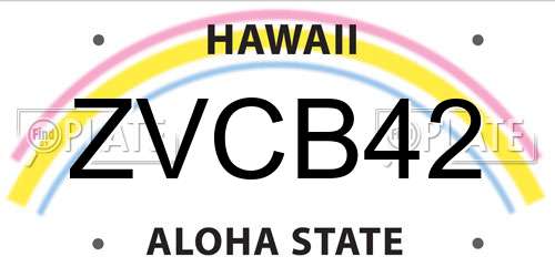 ZVCB42 Hawaii License Plate