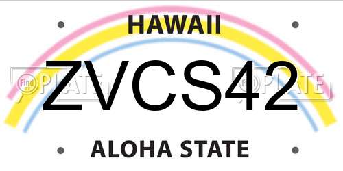 ZVCS42 Hawaii License Plate