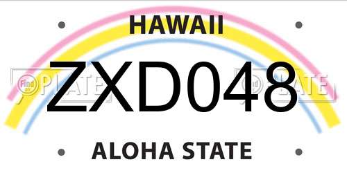 ZXD048 Hawaii License Plate