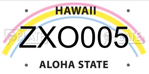 ZXO005 Hawaii License Plate