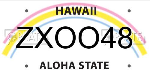 ZXOO48 Hawaii License Plate
