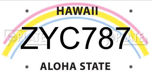 ZYC787 Hawaii License Plate