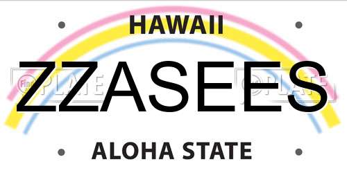 ZZASEES Hawaii License Plate