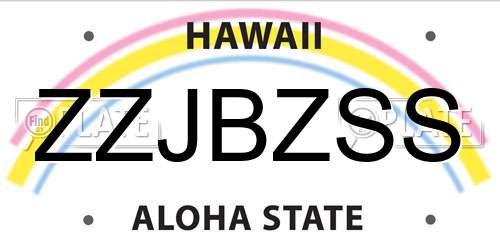 ZZJBZSS Hawaii License Plate